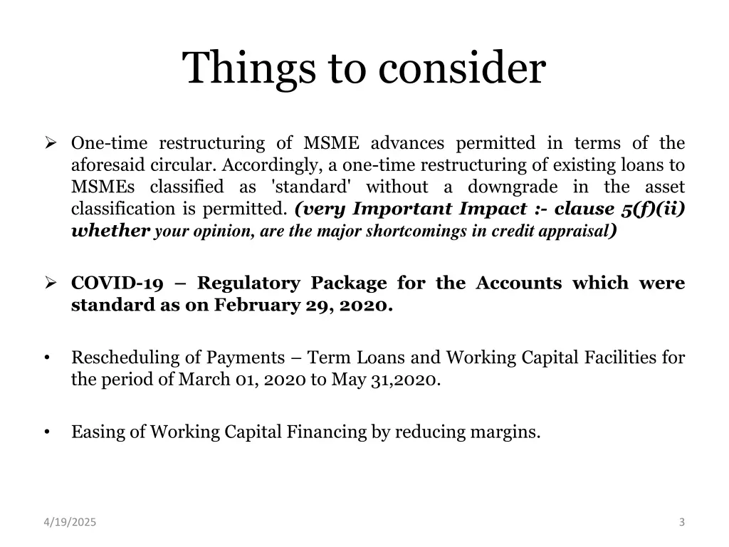 things to consider