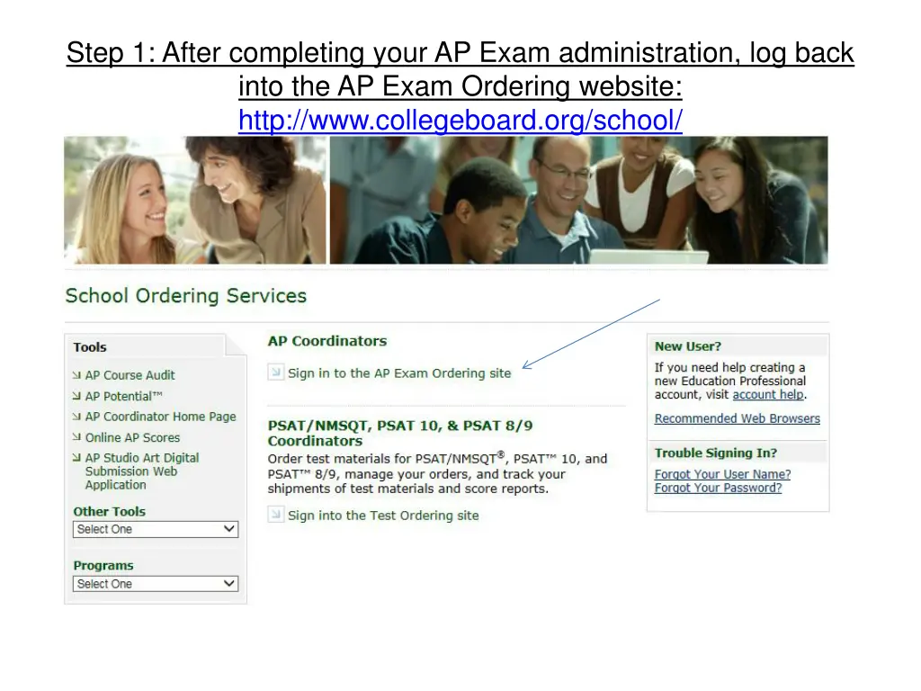 step 1 after completing your ap exam