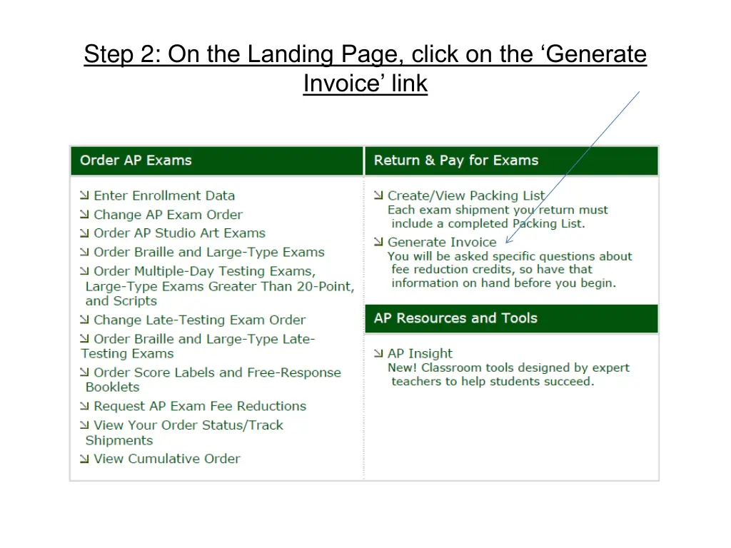 step 2 on the landing page click on the generate