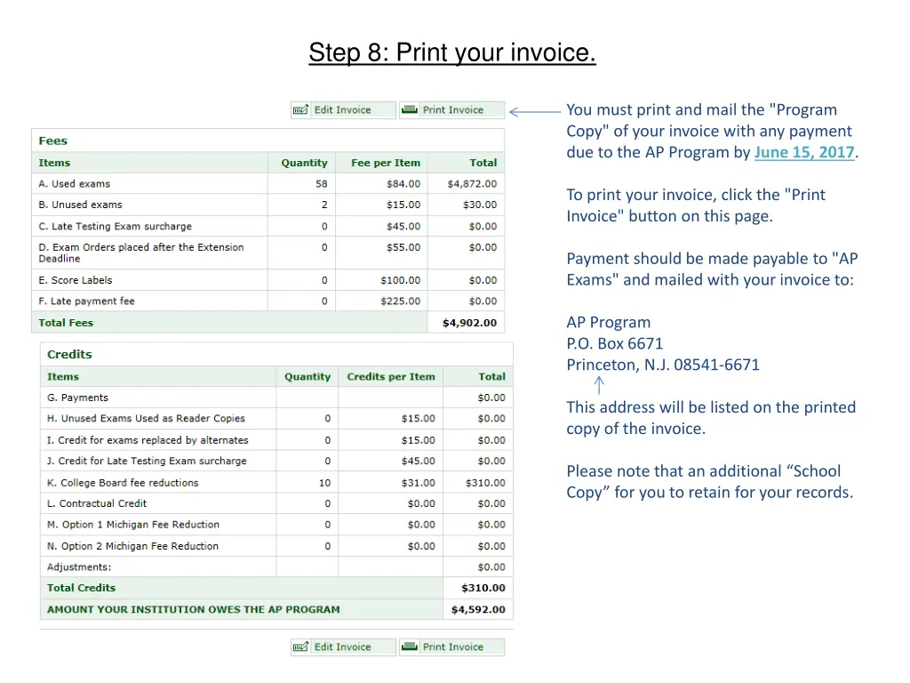 step 8 print your invoice