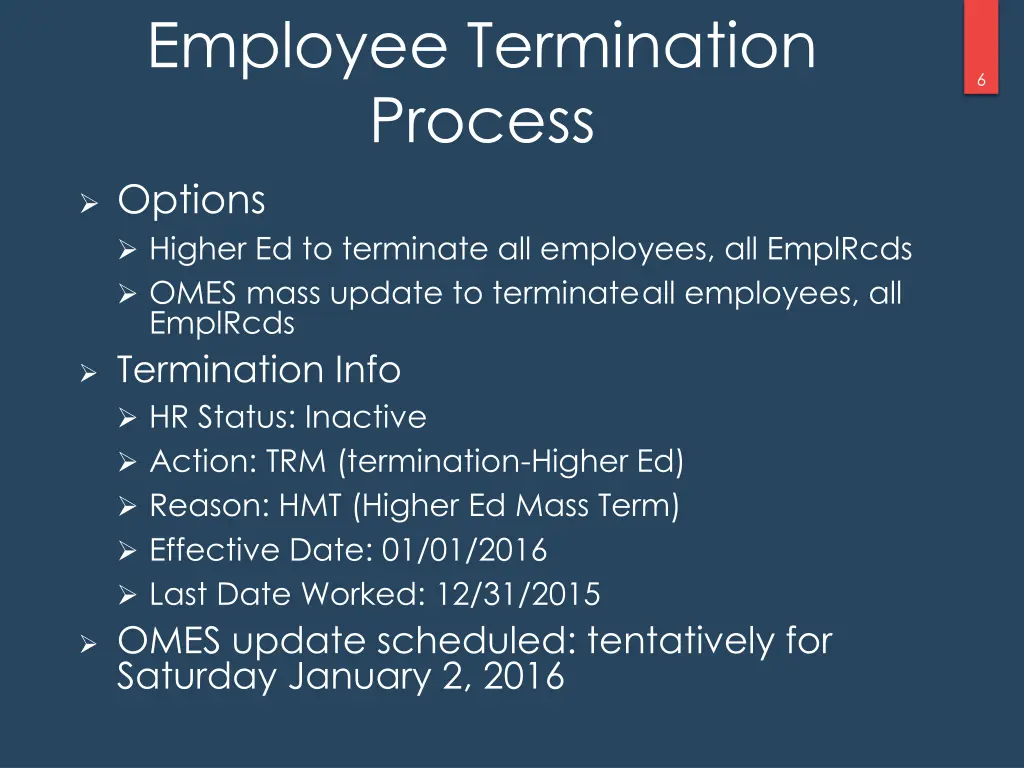 employee termination process