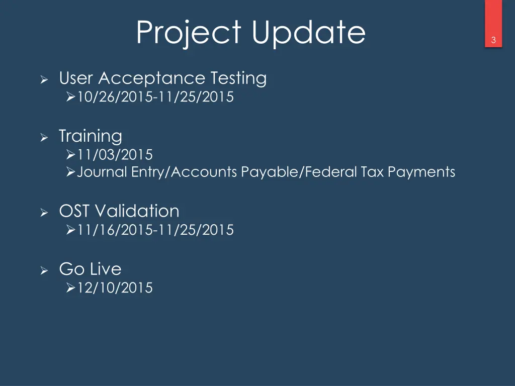 project update 1