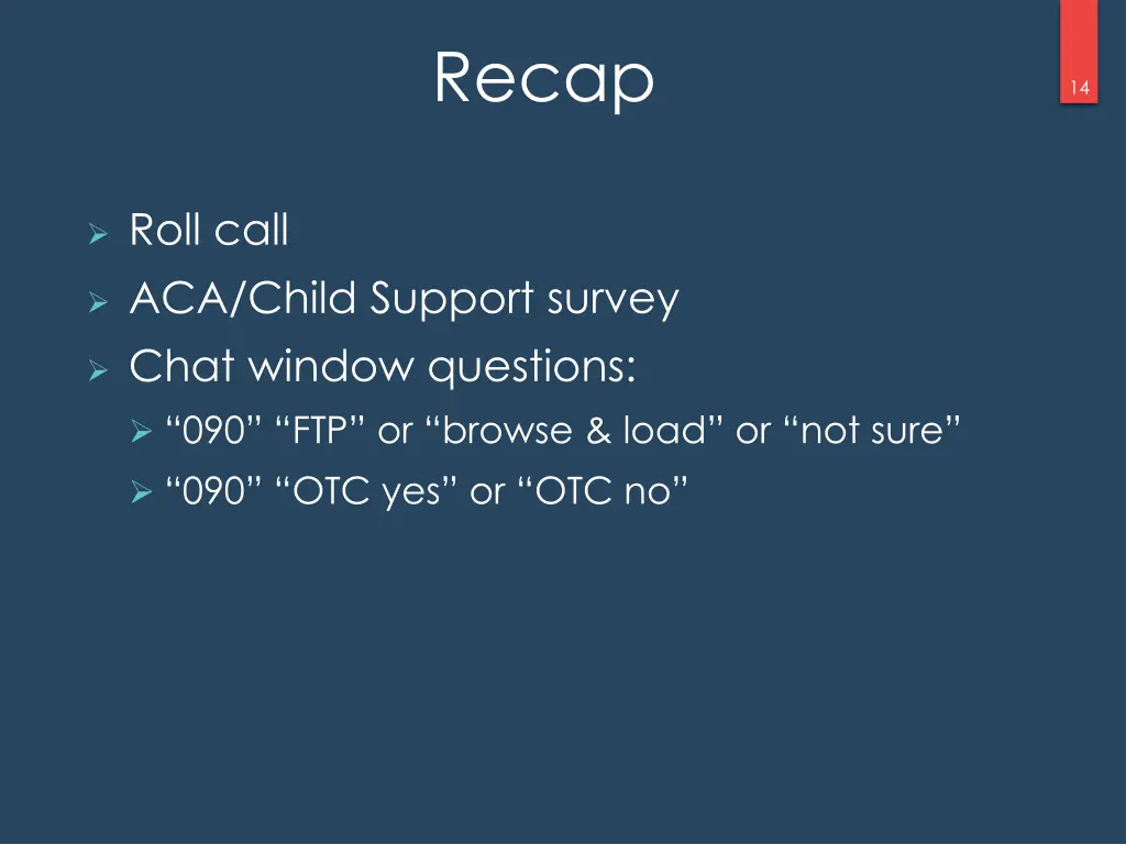 recap