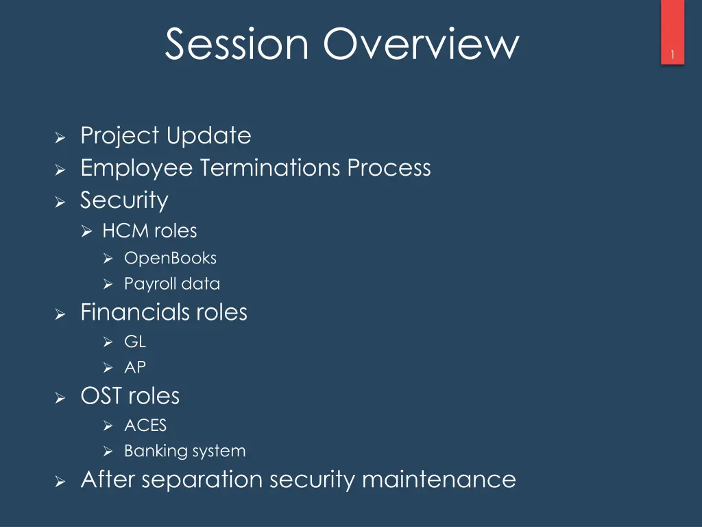 session overview