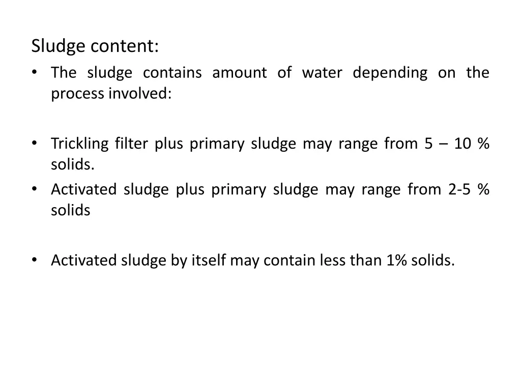 sludge content the sludge contains amount
