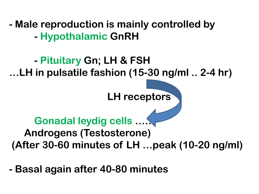 male reproduction is mainly controlled