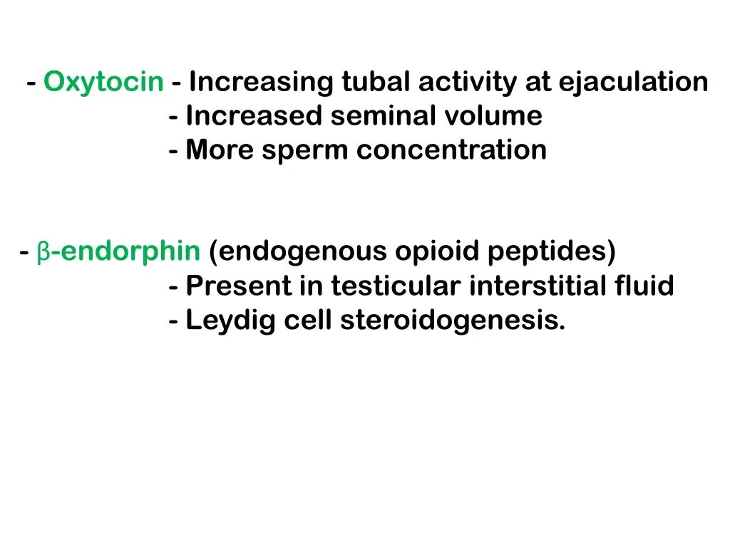 oxytocin increasing tubal activity at ejaculation