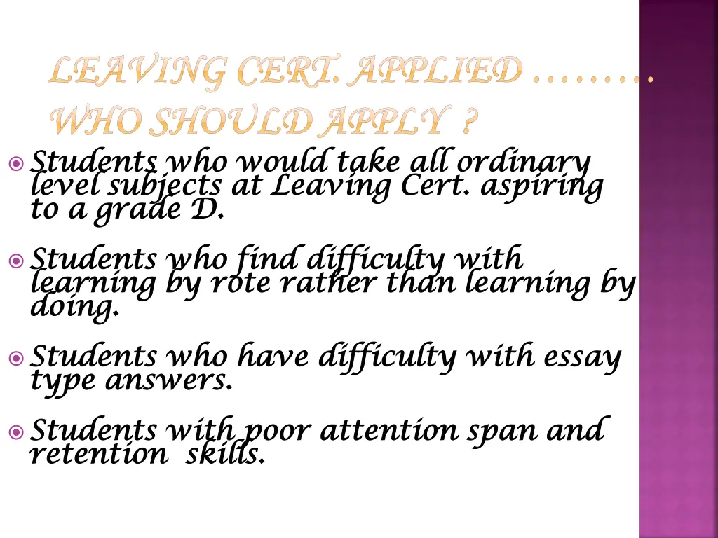 leaving cert applied leaving cert applied