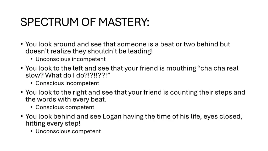spectrum of mastery