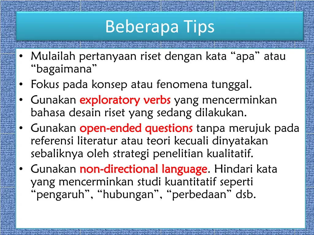 beberapa tips