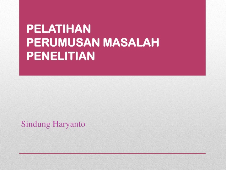 pelatihan pelatihan perumusan masalah perumusan