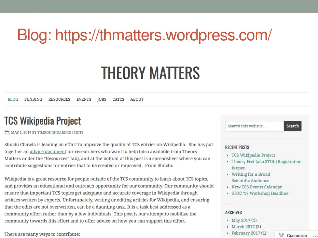 blog https thmatters wordpress com