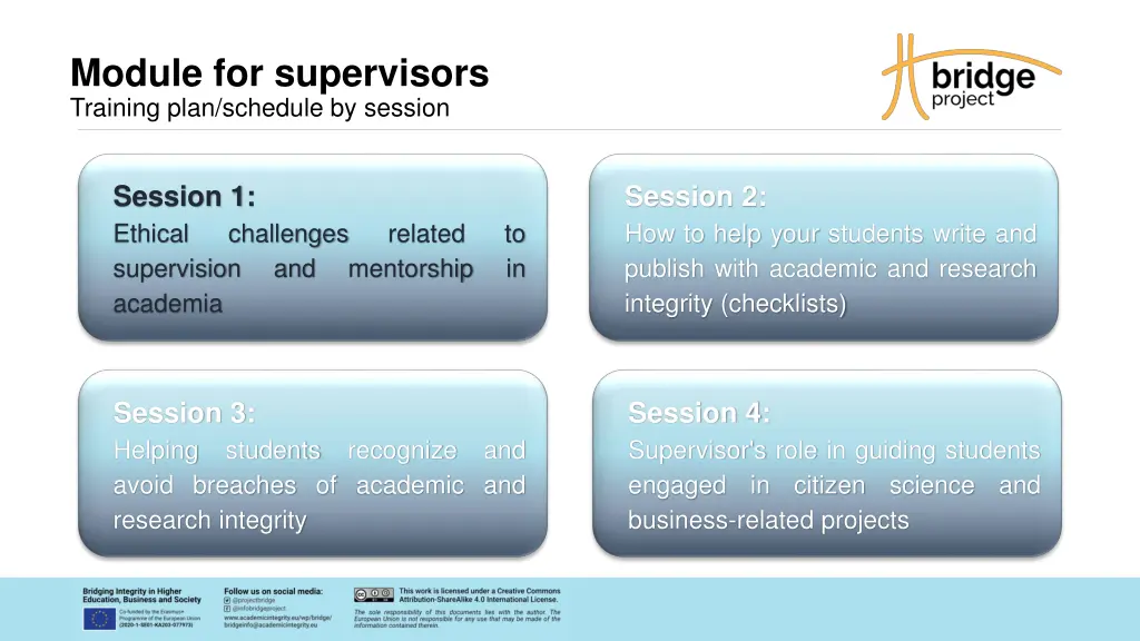 module for supervisors training plan schedule