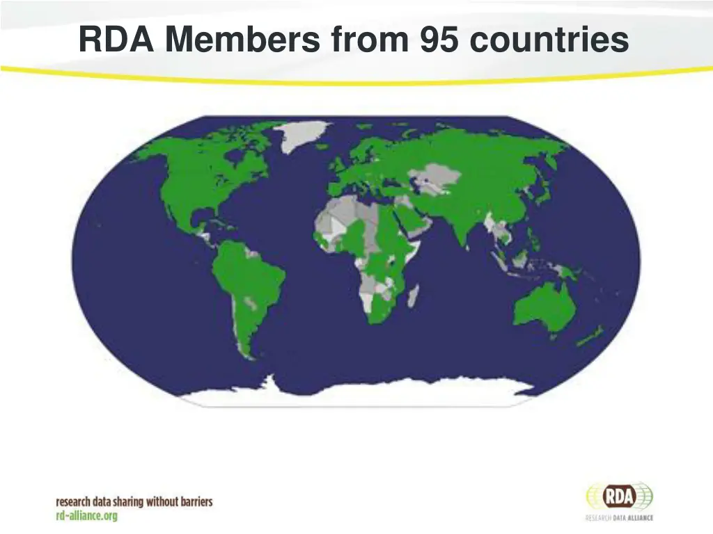rda members from 95 countries