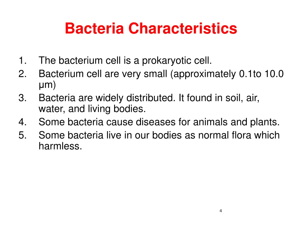 bacteria characteristics