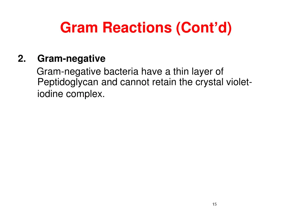 gram reactions cont d