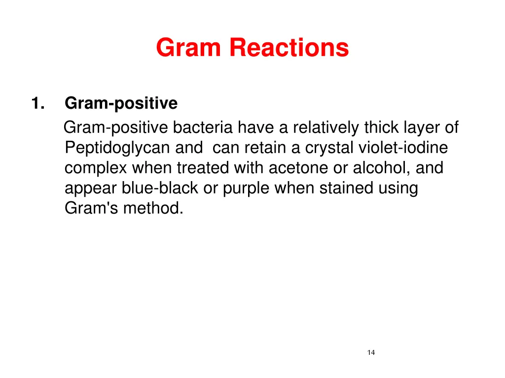 gram reactions