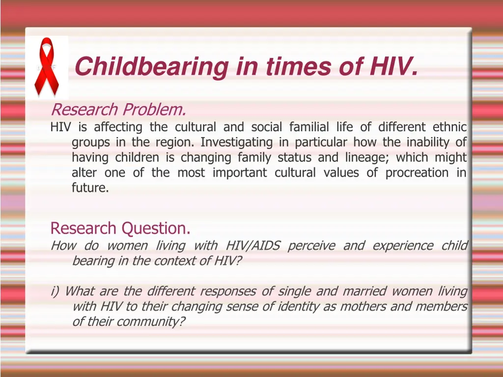 childbearing in times of hiv