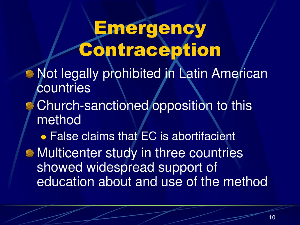 emergency contraception not legally prohibited