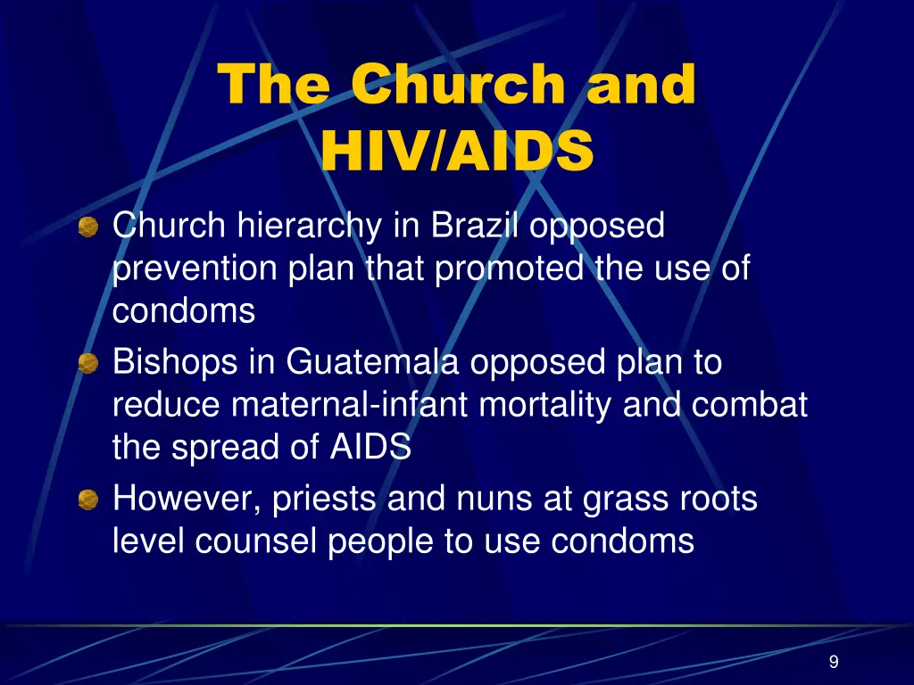 the church and hiv aids church hierarchy