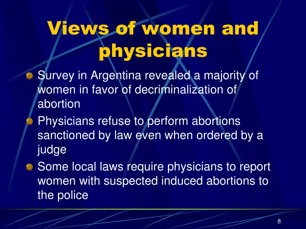 views of women and physicians survey in argentina