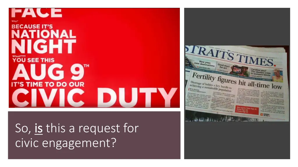so is is this a request for civic engagement 1
