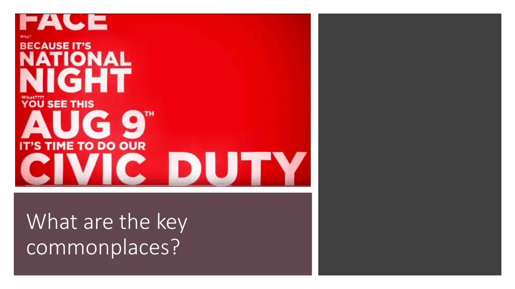 what are the key commonplaces