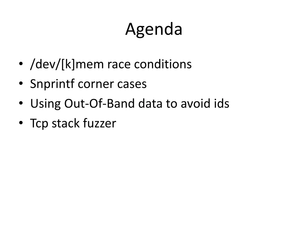 agenda