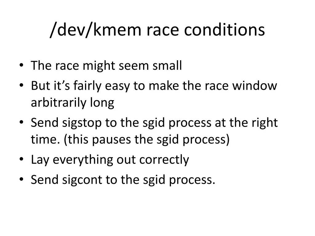 dev kmem race conditions 1