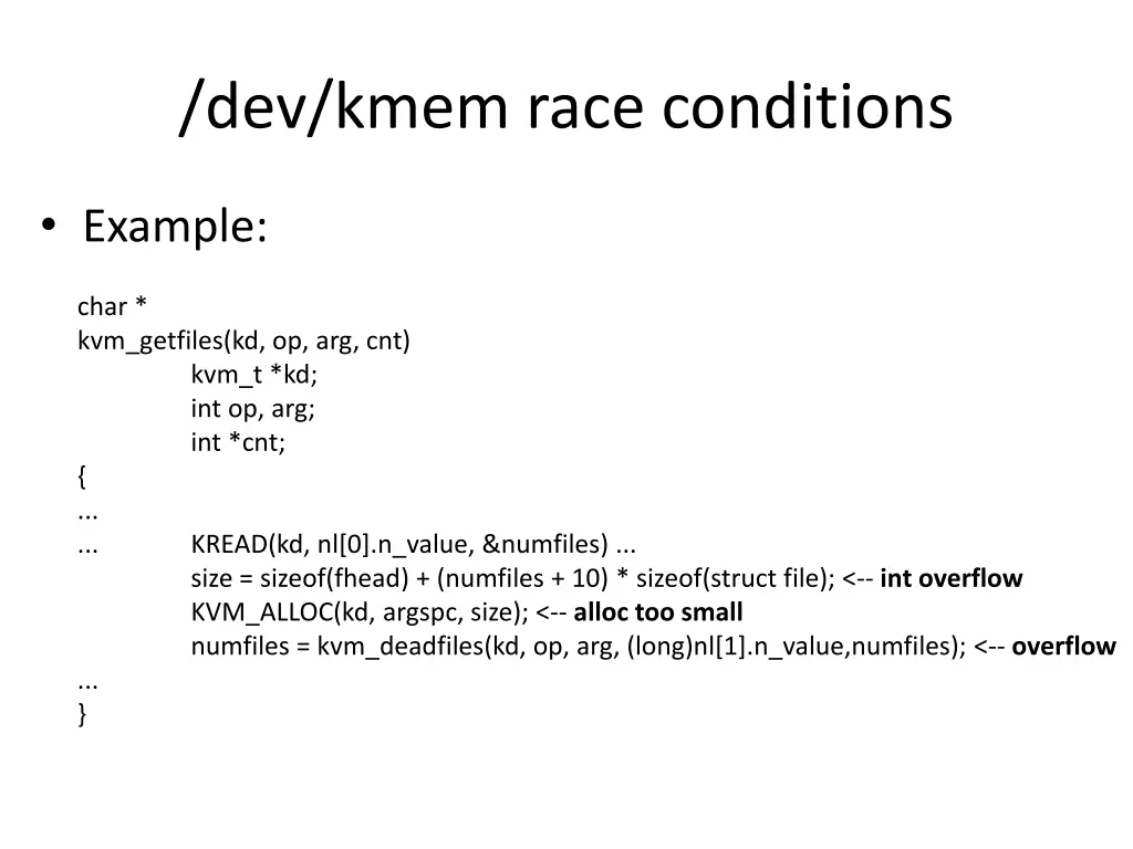 dev kmem race conditions 9