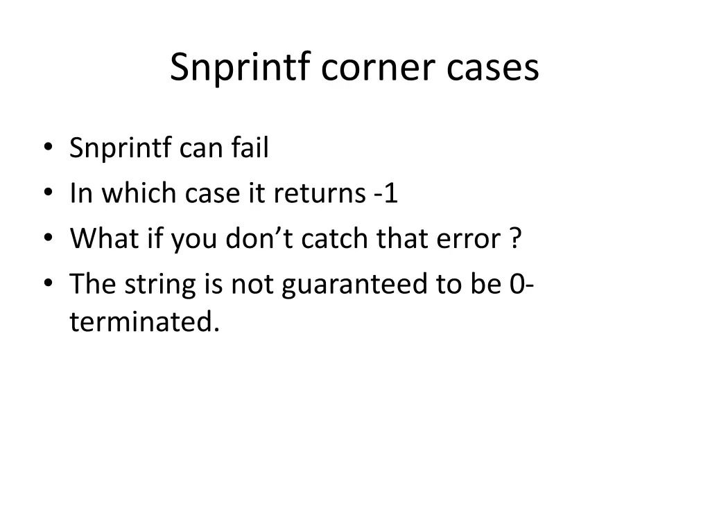 snprintf corner cases 3