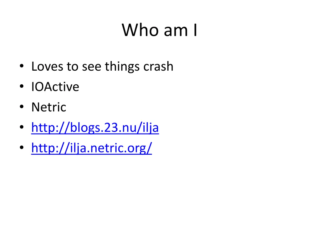 who am i