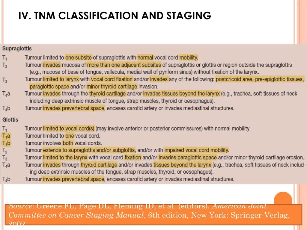 iv tnm classification and staging 1