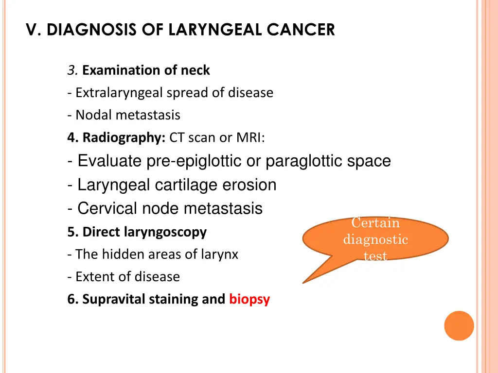 v diagnosis of laryngeal cancer