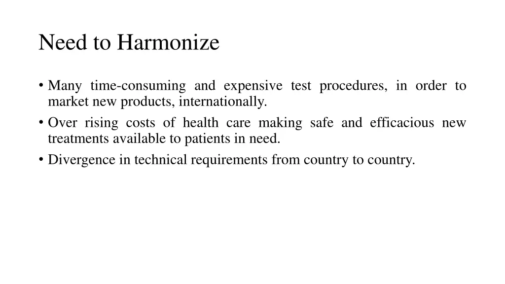 need to harmonize