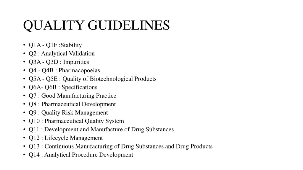 quality guidelines