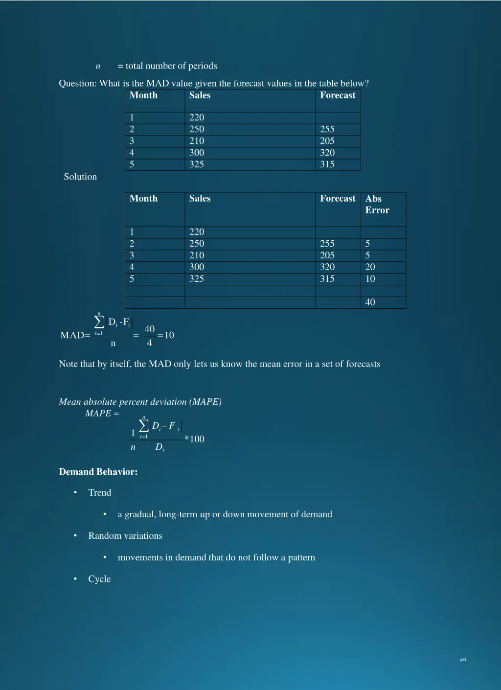 total number of periods