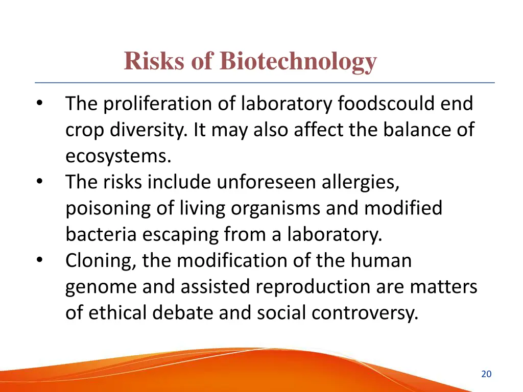 risks of biotechnology