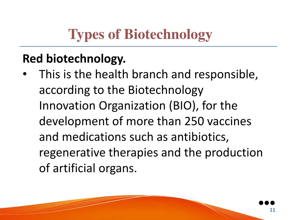 types of biotechnology