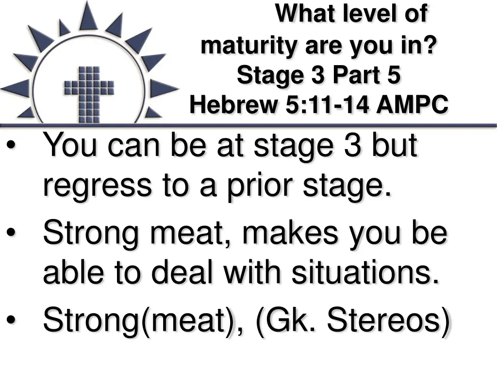 what level of maturity are you in stage 3 part 2