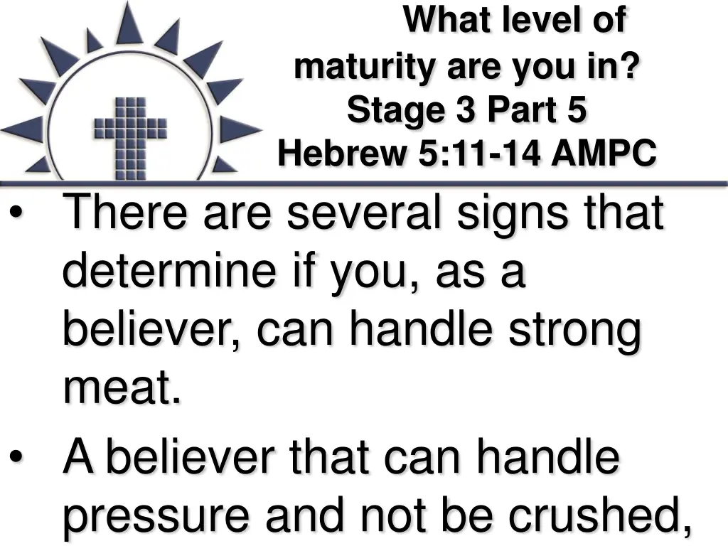 what level of maturity are you in stage 3 part 3