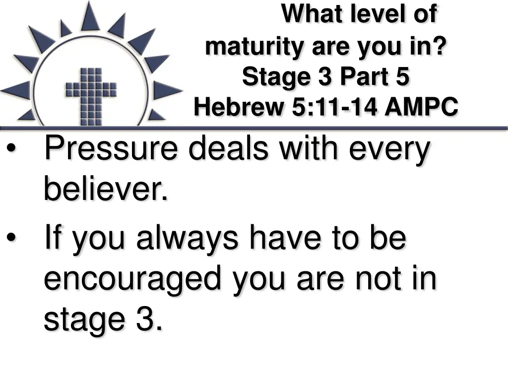 what level of maturity are you in stage 3 part 4