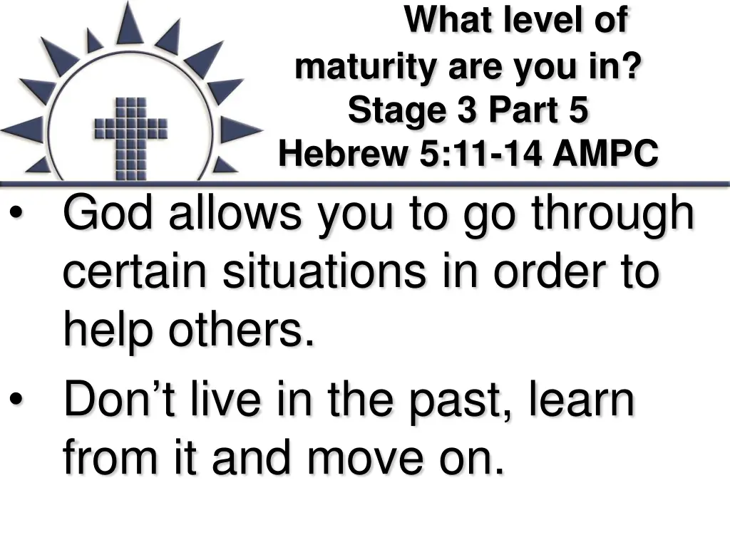 what level of maturity are you in stage 3 part 8