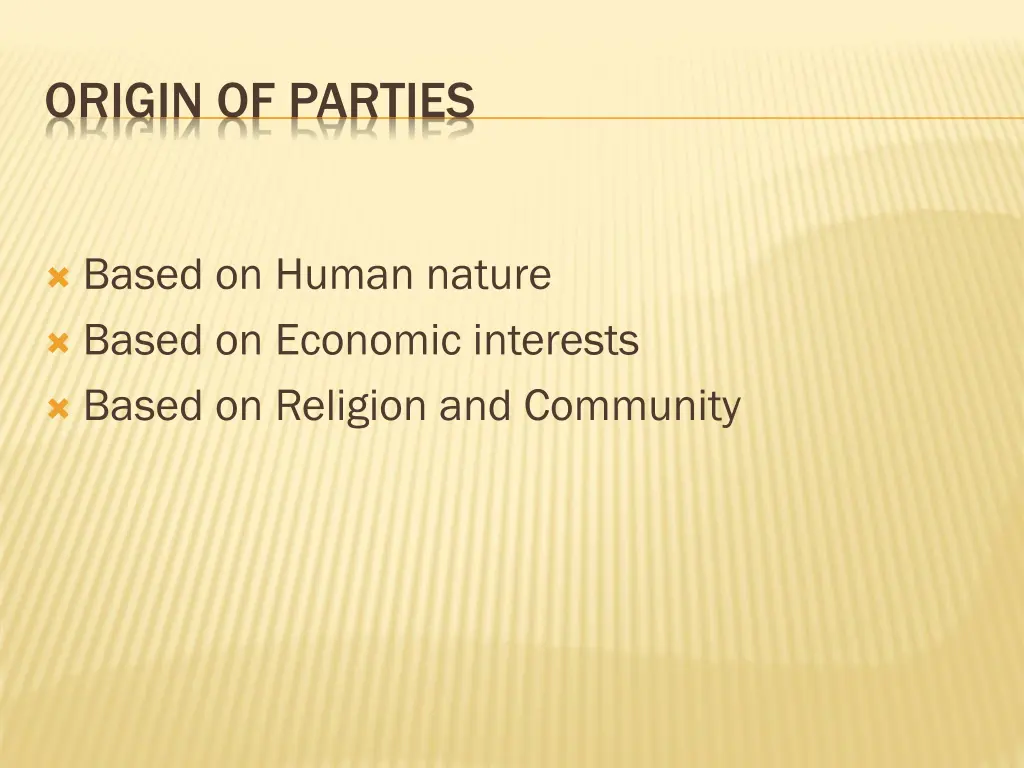 origin of parties