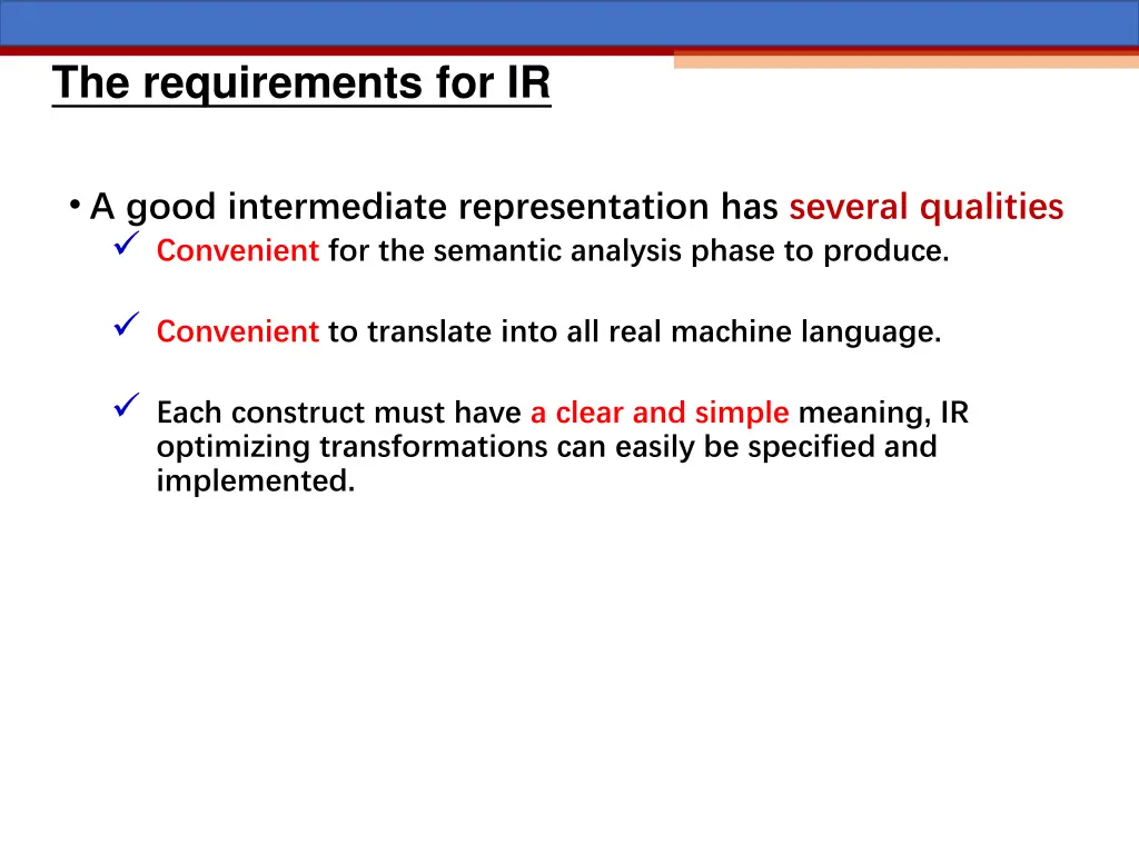 the requirements for ir