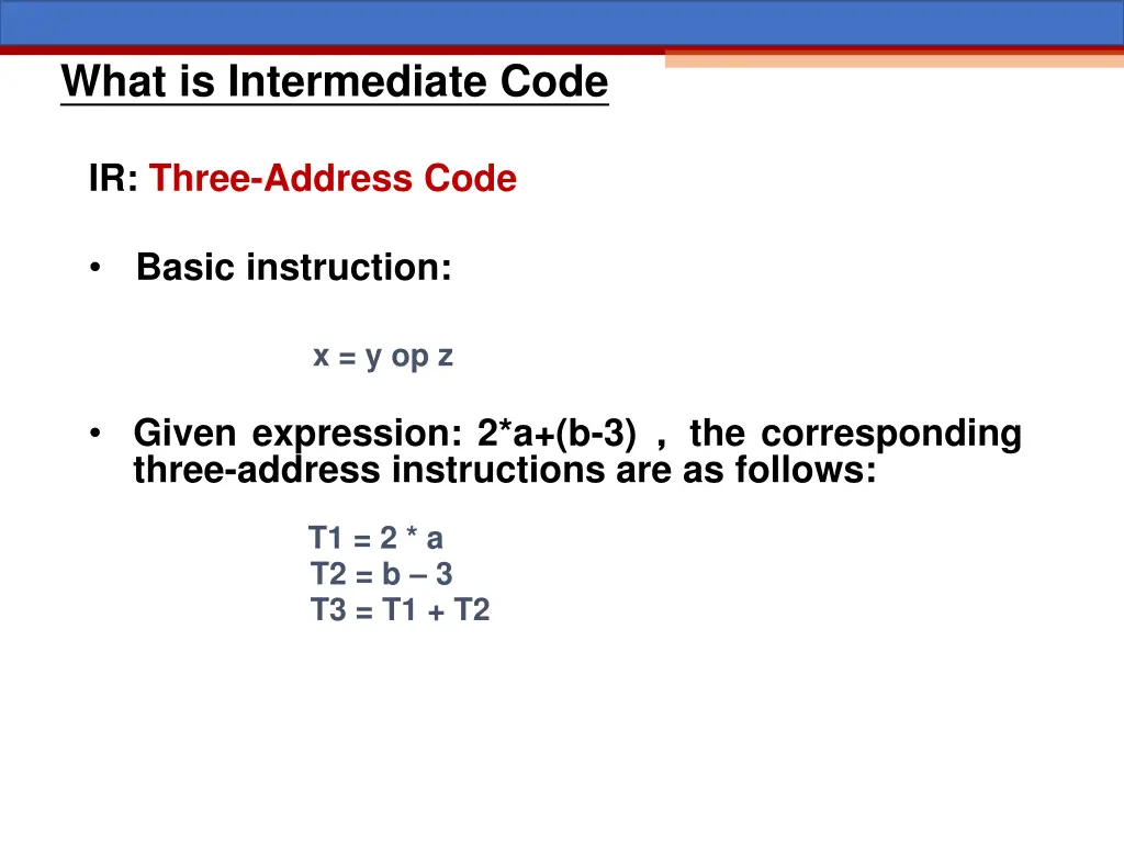 what is intermediate code 1