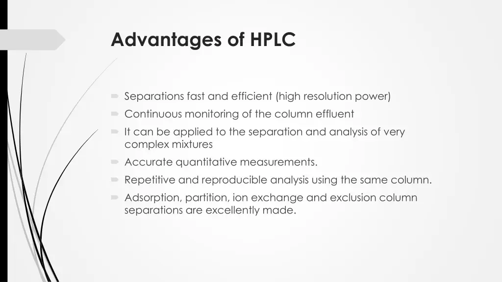 advantages of hplc