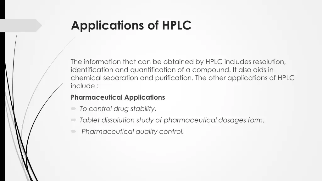applications of hplc
