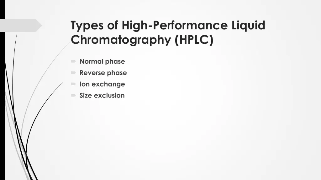 types of high performance liquid chromatography