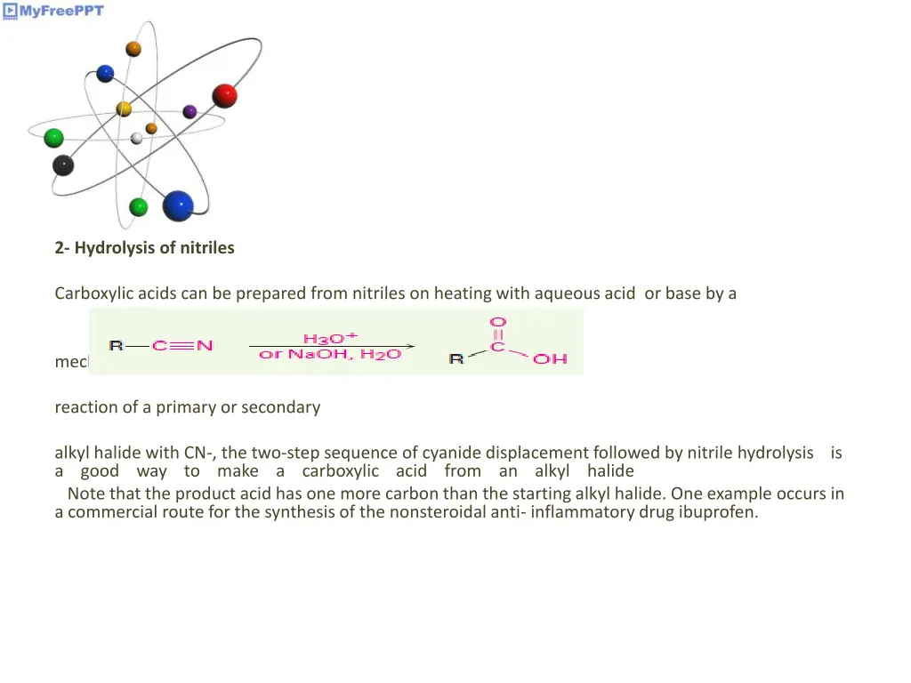 2 hydrolysis of nitriles